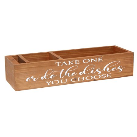 ELEGANT DESIGNS Countertop Organizer Take One or do the Dishes You Choose in White, Marker Slot, Natural Wood HG2034-NWD